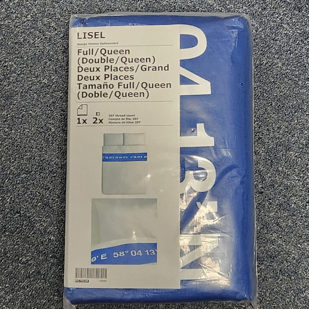 LISEL Full/Queen Blue Duvet Cover